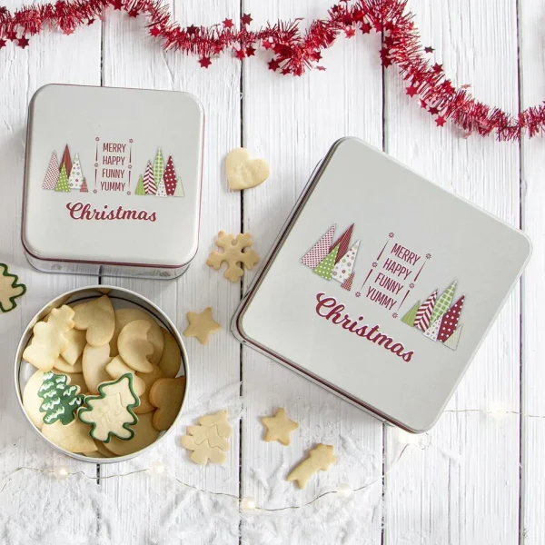Städter Gebäckdose Yummy Christmas 21 X 21 Cm / H 10 Cm Bunt Quadrati 4