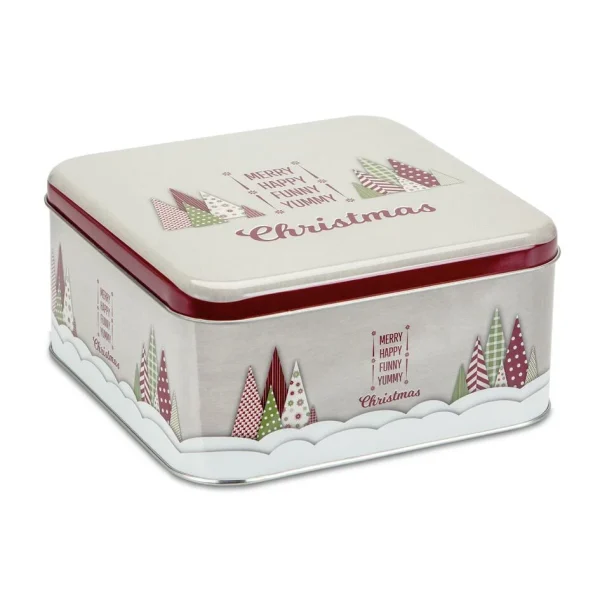 Städter Gebäckdose Yummy Christmas 21 X 21 Cm / H 10 Cm Bunt Quadrati 1