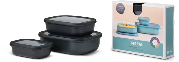 Mepal Set Cirqula Rechteckig 3-teilig (500+1000+2000) – Nordic Black 1