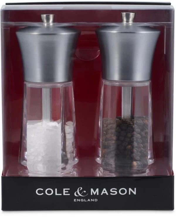 Cole & Mason Exford Nickel Salz- Und Pfeffermühle Geschenkset, 16 Cm 12