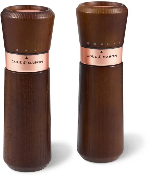 Cole & Mason Lyndhurst Chestnut & Rosé Gold Salz- Und Pfeffermühle Geschenkset, 18,5 Cm 1