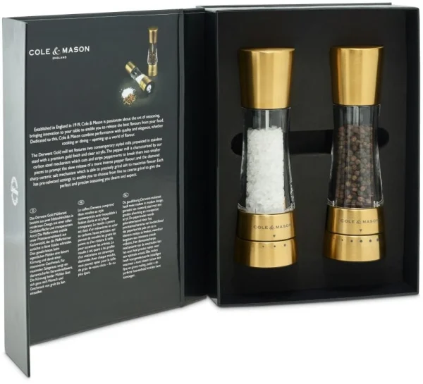 Cole & Mason Derwent Gold Salz- Und Pfeffermühle Geschenkset, 19 Cm 6