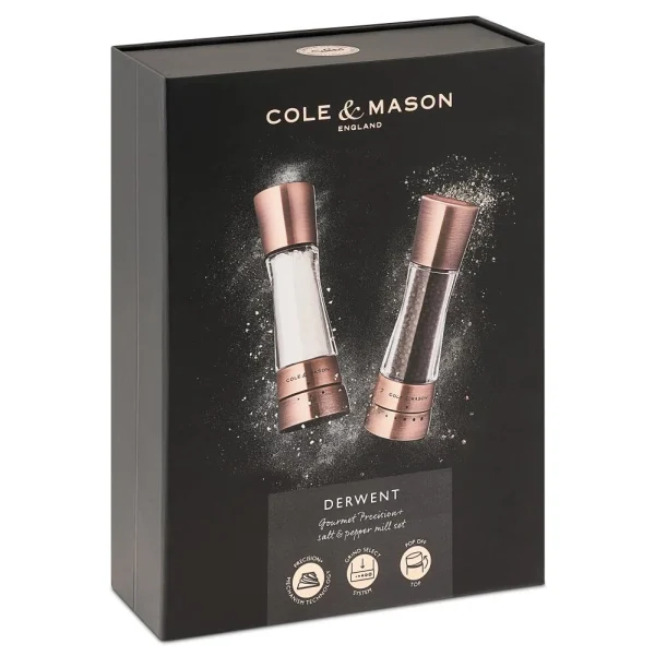 Cole & Mason Derwent Copper Salz- Und Pfeffermühle Geschenkset, 19 Cm 10