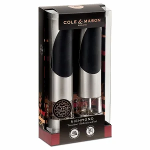 Cole & Mason Richmond Elektronische Salz- Und Pfeffermühle, Geschenkset, Ungefüllt, 21,5 Cm 24