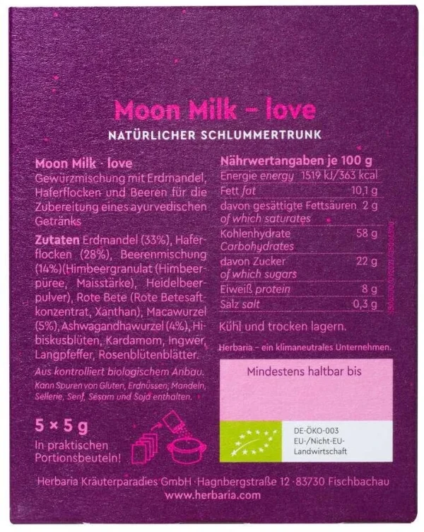 Herbaria Moon Milk Love, Bio-Gewürzmischung 4