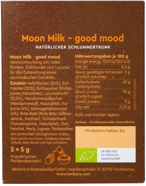 Herbaria Moon Milk Good Mood, Bio-Gewürzmischung 4