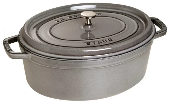 Staub Cocotte Oval Aus Gusseisen In Graphitgrau 1