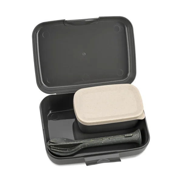 Koziol Lunch Box Candy Ready Mit Besteck-Set In Grau 3