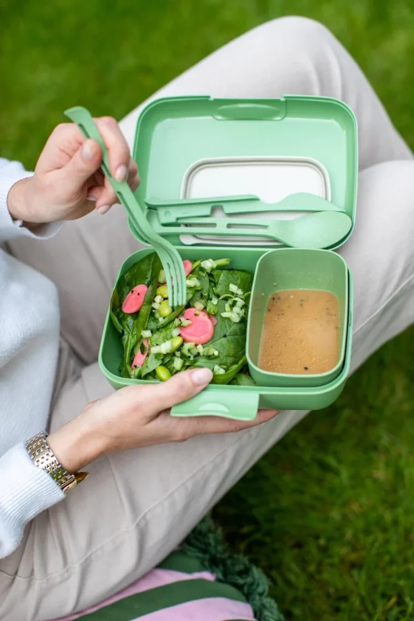 Koziol Lunch Box Candy Ready Mit Besteck-Set In Grün 4