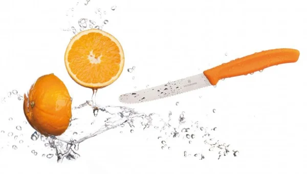 Victorinox Tomaten- Und Wurstmesser Mit Wellenschliff, 11 Cm, Orange 3