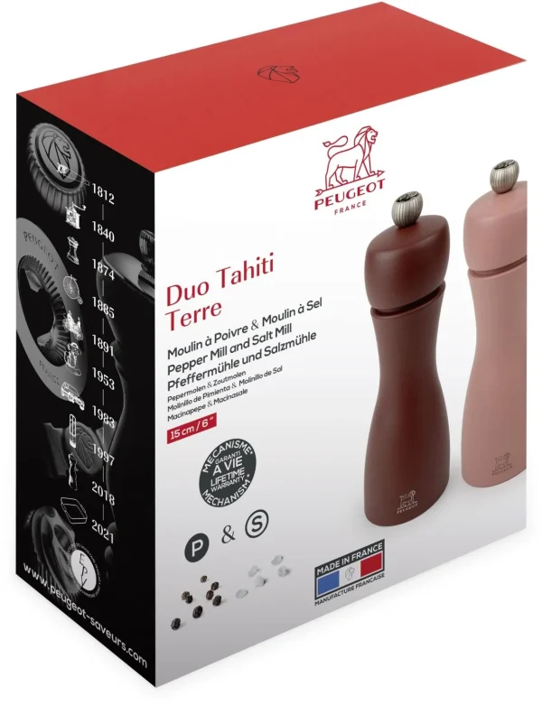 PEUGEOT Tahiti Duo Mühlenset Erde, Kakaobraun & Haselnussbraun 17