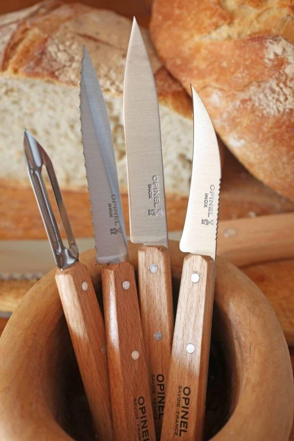 Opinel Gemüsemesser, Gebogene Klinge, Edelstahl, Buchenholz 3