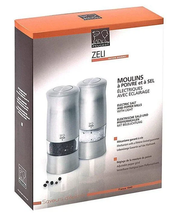 PEUGEOT Pfeffer- & Salzmühle Zeli Elektrisch Im Geschenkset 3